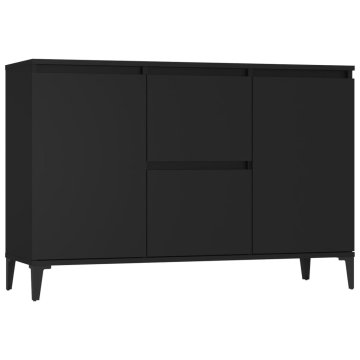 Vidaxl Komoda črna 102x35x70 cm iverna plošča