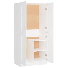 Greatstore Garderobna omara bela 82,5x51,5x180 cm iverna plošča