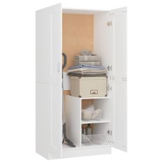 Vidaxl Garderobna omara bela 82,5x51,5x180 cm iverna plošča