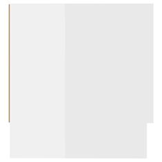 Vidaxl Garderobna omara visok sijaj bela 100x32,5x35 cm iverna pl.