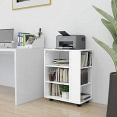 Vidaxl Omarica na kolesih bela 60x35x75 cm iverna plošča