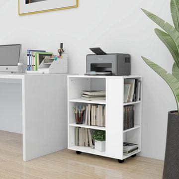 Vidaxl vidaXL Omarica na kolesih bela 60x35x75 cm material na osnovi lesa