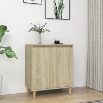 Vidaxl vidaXL Omarica z lesenimi nogami sonoma hrast 60x35x70 cm
