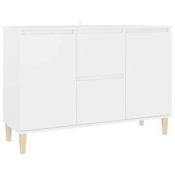 Vidaxl Komoda bela 101x35x70 cm inženirski les