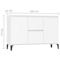 Vidaxl Komoda bela 102x35x70 cm iverna plošča