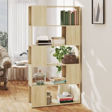 Vidaxl Knjižna omara za razdelitev prostora sonoma hrast 80x24x155 cm