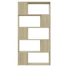 Vidaxl Knjižna omara za razdelitev prostora sonoma hrast 80x24x155 cm