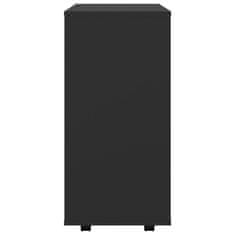 Vidaxl Omarica na kolesih črna 60x35x75 cm iverna plošča