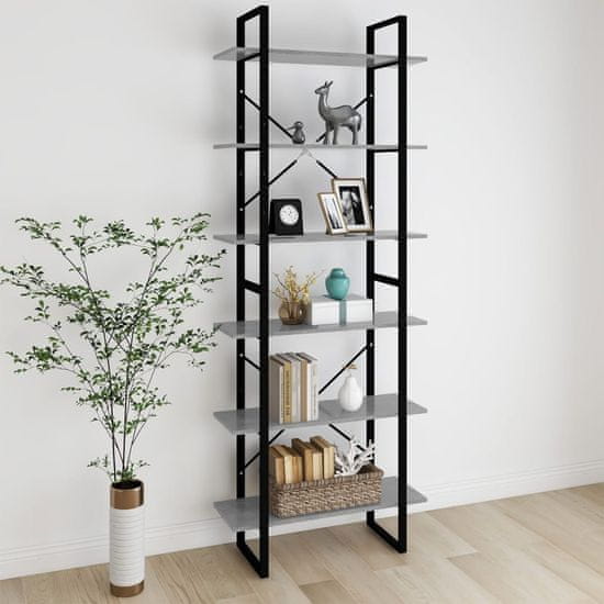 Vidaxl Visoka omara betonsko siva 80x30x210 cm iverna plošča