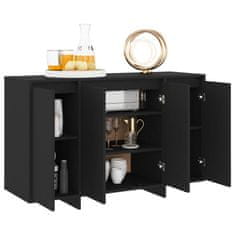 Vidaxl Komoda črna 120x41x75 cm iverna plošča