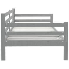 Vidaxl Dnevna postelja siva trdna borovina 90x200 cm