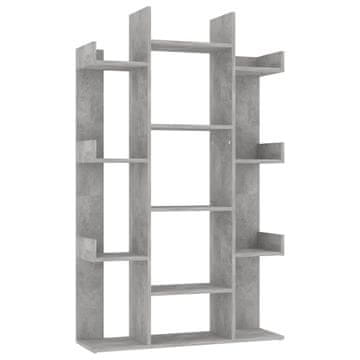 Vidaxl Knjižna omara betonsko siva 86x25,5x140 cm iverna plošča