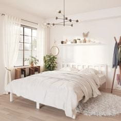 Vidaxl Posteljni okvir bel iz borovine 120x190 cm UK Small Double