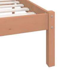 Vidaxl Posteljni okvir medeno rjav iz trdne borovine 140x200 cm