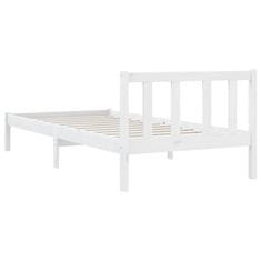Vidaxl Posteljni okvir bel iz trdne borovine 75x190 cm UK Small Single