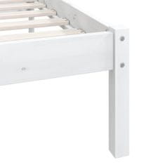 Vidaxl Posteljni okvir bel iz trdne borovine 135x190 cm UK Double