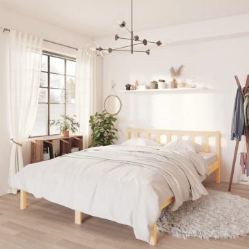 Vidaxl Posteljni okvir iz trdne borovine 160x200 cm