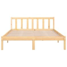 Vidaxl Posteljni okvir iz trdne borovine 160x200 cm