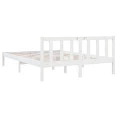 Vidaxl Posteljni okvir bel iz trdne borovine 120x200 cm