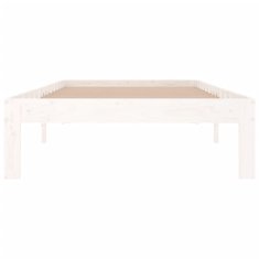 Vidaxl Posteljni okvir bel iz trdnega lesa 90x190 cm 3FT