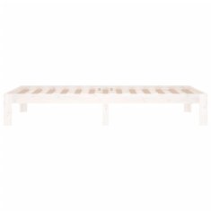 Vidaxl Posteljni okvir bel iz trdnega lesa 90x190 cm 3FT