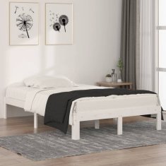 Vidaxl Posteljni okvir bel iz trdnega lesa 120x190 cm 4FT