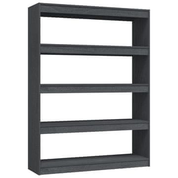 Vidaxl Knjižna omara za razdelitev prostora siva 100x30x135,5 cm