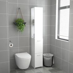 Vidaxl Kopalniška omarica bela 25x25x170 cm iverna plošča