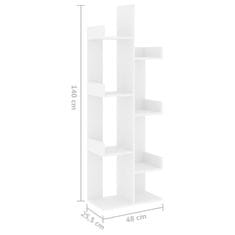 Vidaxl Knjižna omara bela 48x25,5x140 cm iverna plošča