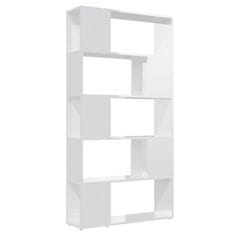 shumee Knjižna omara za razdelitev prostora sijaj bela 80x24x155 cm