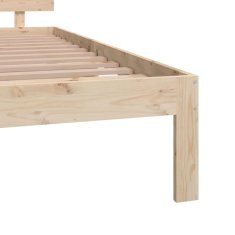 Vidaxl Posteljni okvir iz trdnega lesa 135x190 cm 4FT6
