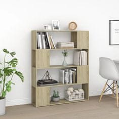 Vidaxl Knjižna omara za razdelitev prostora sonoma hrast 100x24x124 cm