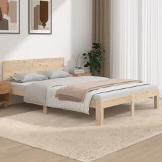 Vidaxl Posteljni okvir iz trdnega lesa 135x190 cm 4FT6
