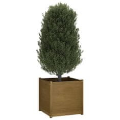 Vidaxl Vrtno cvetlično korito medeno rjavo 70x70x70 cm trdna borovina