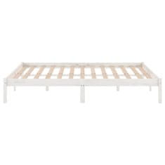 Greatstore Posteljni okvir bel iz trdne borovine 120x200 cm