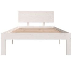 Vidaxl Posteljni okvir bel iz trdnega lesa 90x190 cm 3FT