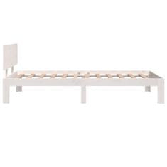 Vidaxl Posteljni okvir bel iz trdnega lesa 90x190 cm 3FT