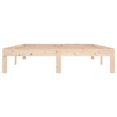 Vidaxl Posteljni okvir iz trdnega lesa 135x190 cm 4FT6
