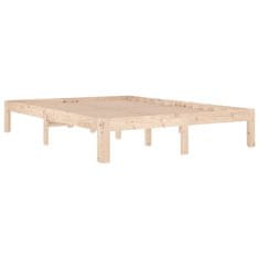 Vidaxl Posteljni okvir iz trdnega lesa 135x190 cm 4FT6