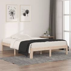 Vidaxl Posteljni okvir iz trdnega lesa 135x190 cm 4FT6
