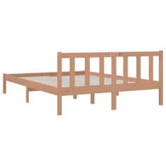 Vidaxl Posteljni okvir medeno rjav iz trdne borovine 140x200 cm