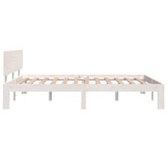 Vidaxl Posteljni okvir bel iz trdnega lesa 150x200 cm 5FT