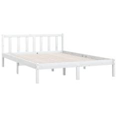 Vidaxl Posteljni okvir bel iz trdne borovine 150x200 cm UK King