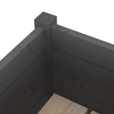Vidaxl Vrtno cvetlično korito 2 kosa sivo 70x70x70 cm trdna borovina