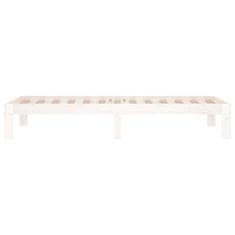 Vidaxl Posteljni okvir bel iz trdnega lesa 75x190 cm 2FT6