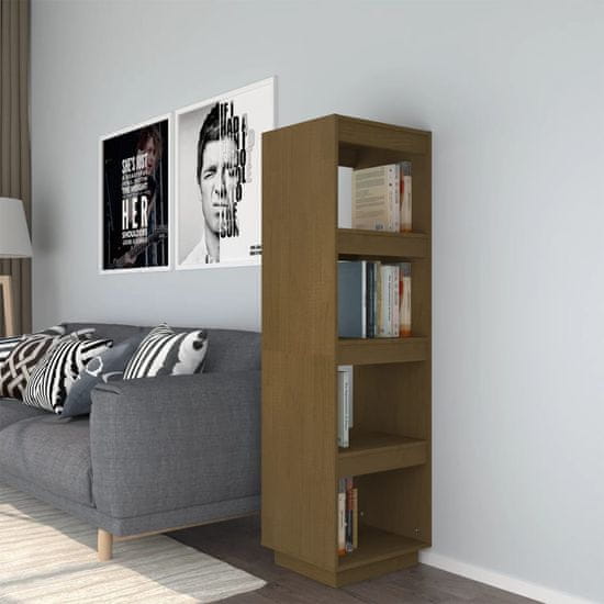 Greatstore Knjižna omara za razdelitev prostora medeno rjava 40x35x135 cm