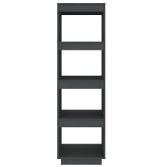 Greatstore Knjižna omara za razdelitev prostora siva 40x35x135 cm borovina