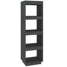 Greatstore Knjižna omara za razdelitev prostora siva 40x35x135 cm borovina