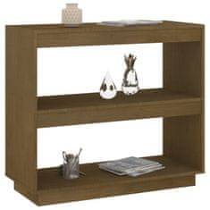 Vidaxl Knjižna omara medeno rjava 80x35x71 cm trdna borovina