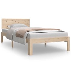 Vidaxl Posteljni okvir iz trdnega lesa 90x190 cm 3FT